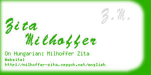 zita milhoffer business card